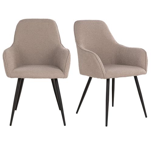 Grace- Chaise En Tissu Bouclé Taupe (x2)