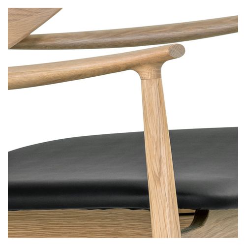 Frida-fauteuil Lounge En Chêne Naturel Et Pu Noir