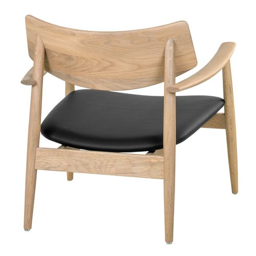 Frida-fauteuil Lounge En Chêne Naturel Et Pu Noir