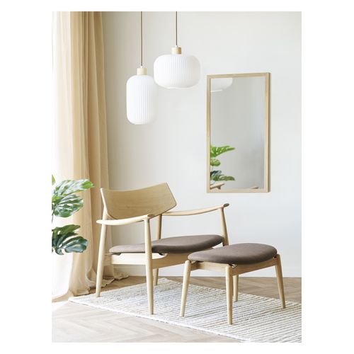 Frida-repose-pied En Chêne Naturel Et Tissu Marron