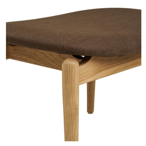 Frida-repose-pied En Chêne Naturel Et Tissu Marron
