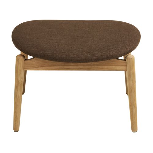 Frida-repose-pied En Chêne Naturel Et Tissu Marron