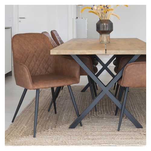 Grace-chaise En Pu Marron Vintage (x2)