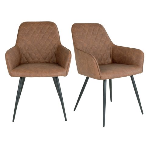 Grace-chaise En Pu Marron Vintage (x2)