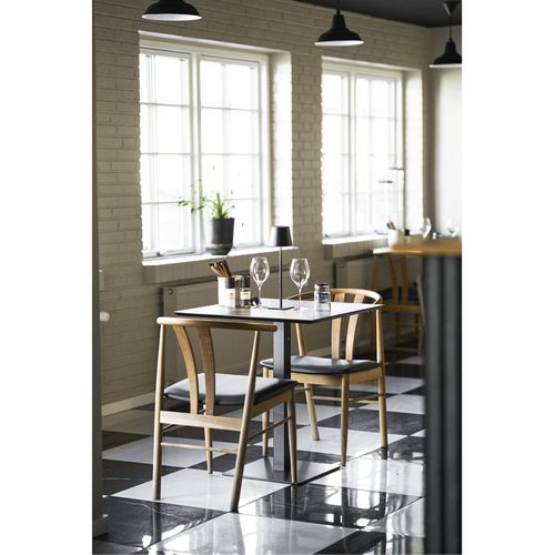 Fado-table De Café 2 Personnes Décor Pierre Et Acier 70x70 Cm