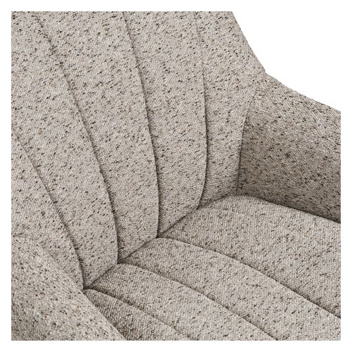 Fido-fauteuil Loung Pivotant En Tissu Chiné Taupe