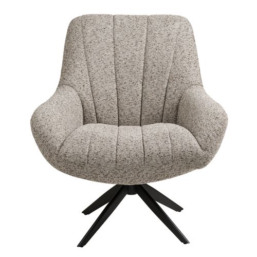 Fido-fauteuil Loung Pivotant En Tissu Chiné Taupe