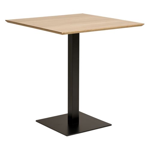 Fado-table De Café 2 Personnes Décor Bois Et Acier 70x70 Cm