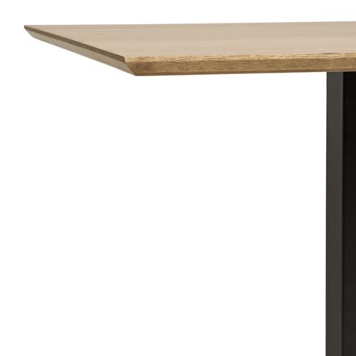 Fado-table De Café 2 Personnes Décor Bois Et Acier 70x70 Cm