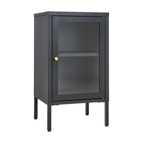 City-rangement 1 Porte Vitrée Métal Noir 38x70 Cm