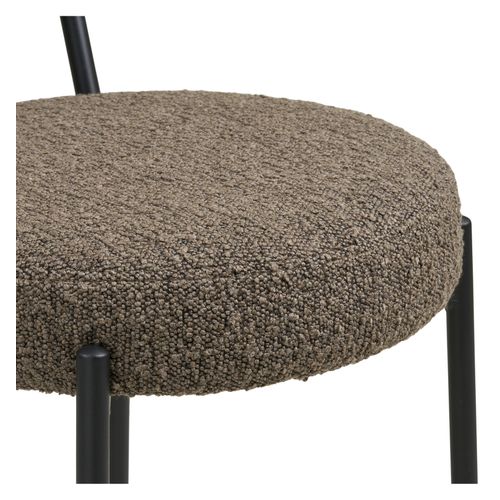 Erin-chaise De Bar En Tissu Bouclé Marron