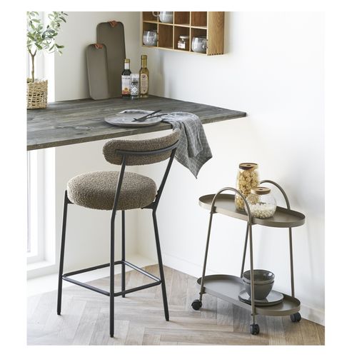 Erin-chaise De Bar En Tissu Bouclé Marron