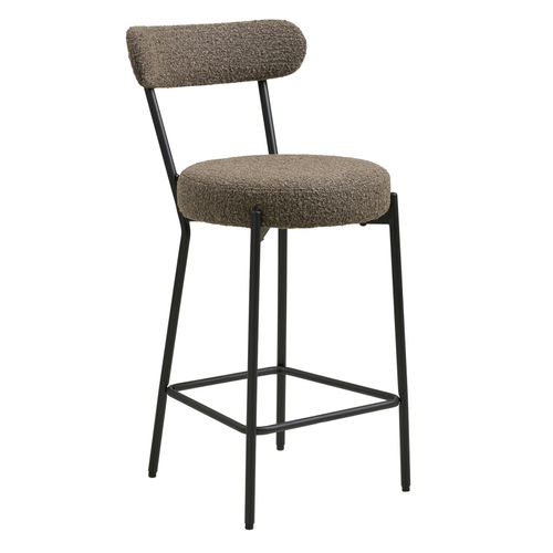Erin-chaise De Bar En Tissu Bouclé Marron