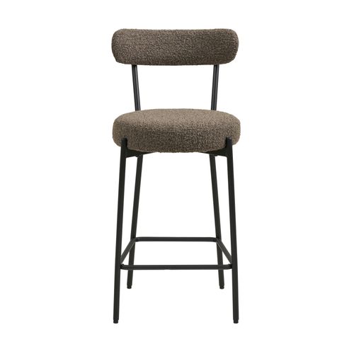 Erin-chaise De Bar En Tissu Bouclé Marron