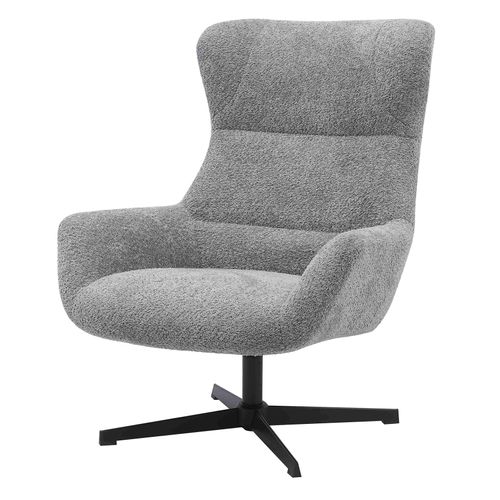 Edgar-fauteuil Lounge Pivotant En Tissu Gris Foncé