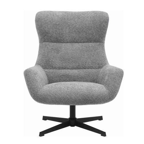 Edgar-fauteuil Lounge Pivotant En Tissu Gris Foncé