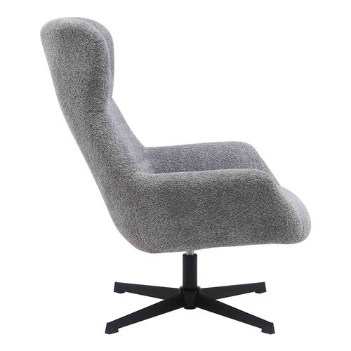 Edgar-fauteuil Lounge Pivotant En Tissu Gris Foncé