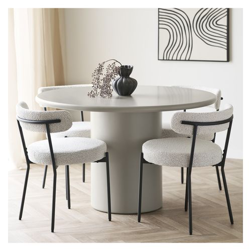 Erin-chaise En Tissu Bouclé Écru (x2)