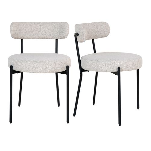 Erin-chaise En Tissu Bouclé Écru (x2)