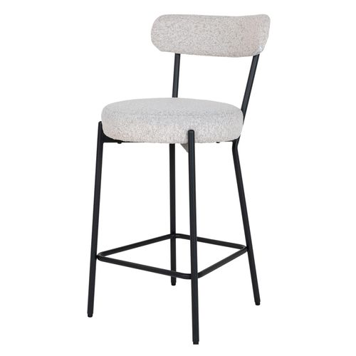 Erin-chaise De Bar En Tissu Bouclé Écru