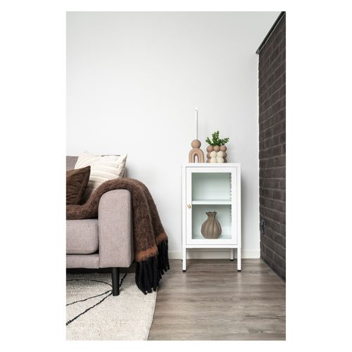 City-rangement 1 Porte Vitrée Métal Blanc 38x70 Cm