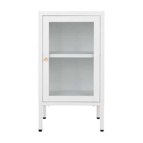 City-rangement 1 Porte Vitrée Métal Blanc 38x70 Cm