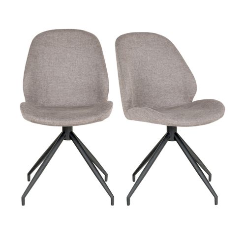 Carla-chaise Pivotante à 360° En Tissu Gris (x2)