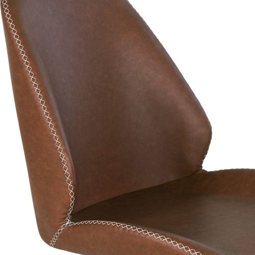 Carla-chaise Pivotante à 360° En Cuir Synthétique Marron (x2)