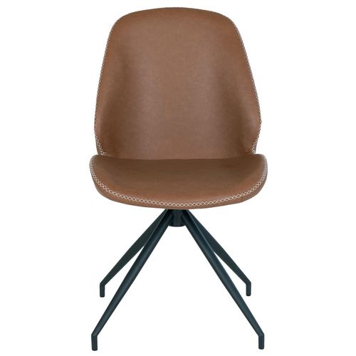 Carla-chaise Pivotante à 360° En Cuir Synthétique Marron (x2)