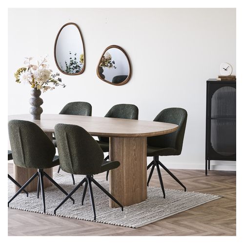 Carla-chaise Pivotante à 360° En Tissu Vert (x2)