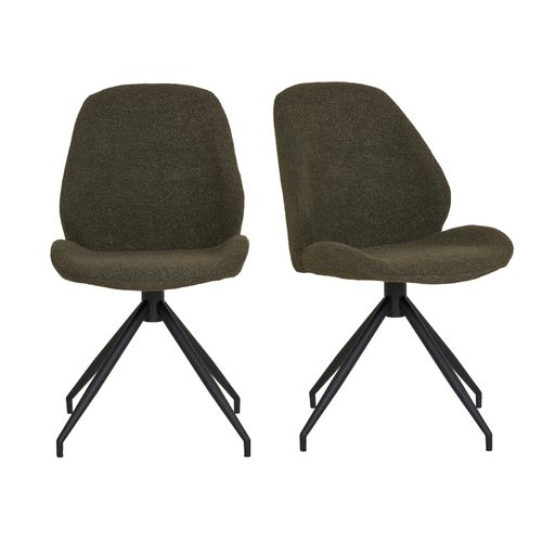 Carla-chaise Pivotante à 360° En Tissu Vert (x2)