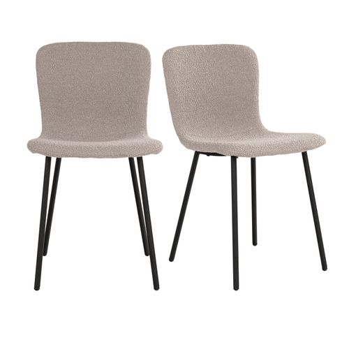 Celia-chaise En Tissu Beige (x2)
