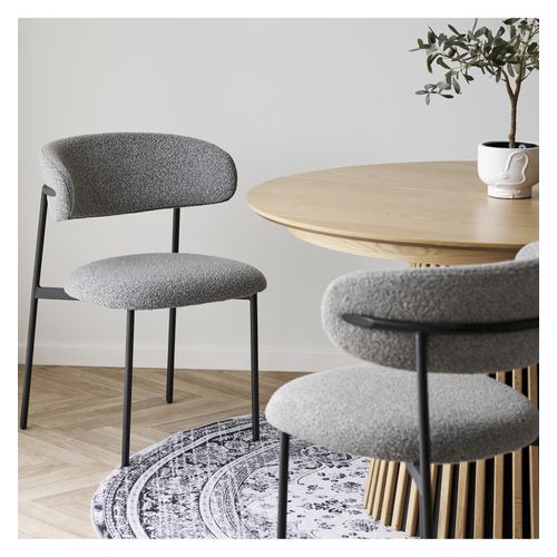 Carla- Chaise En Tissu Texturé Gris (x2)