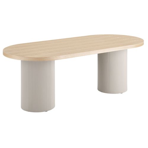 Ash-table à Manger Ovale 8/10 Personnes 220 Cm, Frêne Et Sable