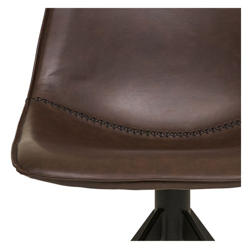 Andy-chaise Pivotante à 360° En Cuir Synthétique Marron Foncé (x2)
