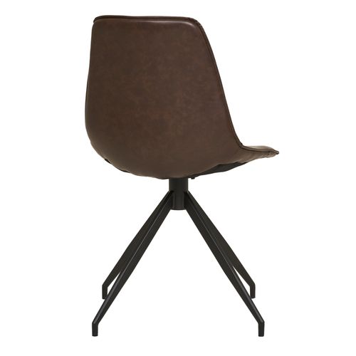 Andy-chaise Pivotante à 360° En Cuir Synthétique Marron Foncé (x2)