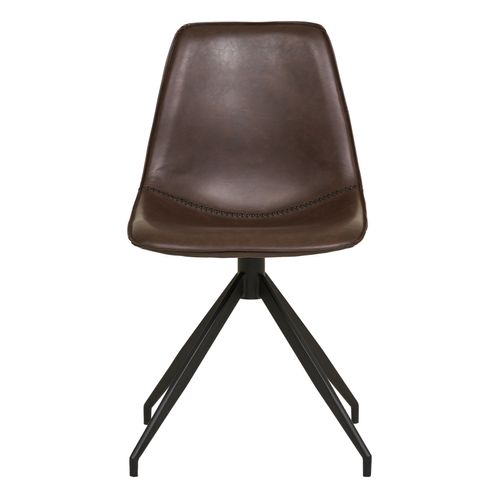 Andy-chaise Pivotante à 360° En Cuir Synthétique Marron Foncé (x2)