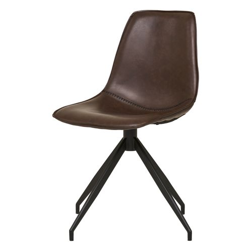 Andy-chaise Pivotante à 360° En Cuir Synthétique Marron Foncé (x2)