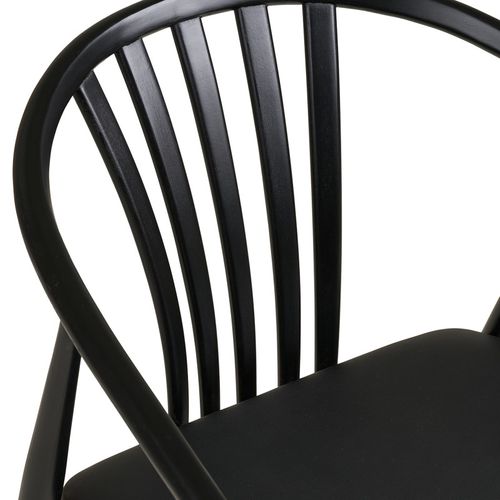 Bess-fauteuil De Table En Bois Massif Noir Et Pu Noir