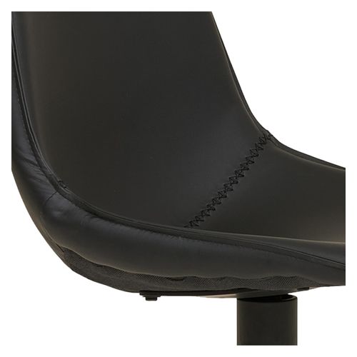 Andy- Chaise Pivotante à 360° En Cuir Synthétique Noir (x2)