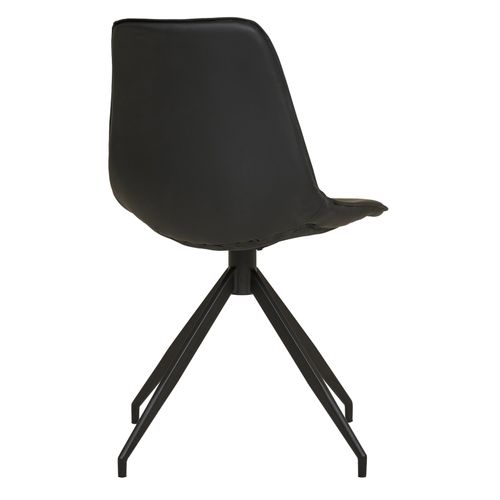 Andy- Chaise Pivotante à 360° En Cuir Synthétique Noir (x2)