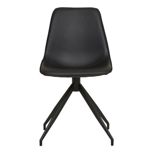 Andy- Chaise Pivotante à 360° En Cuir Synthétique Noir (x2)