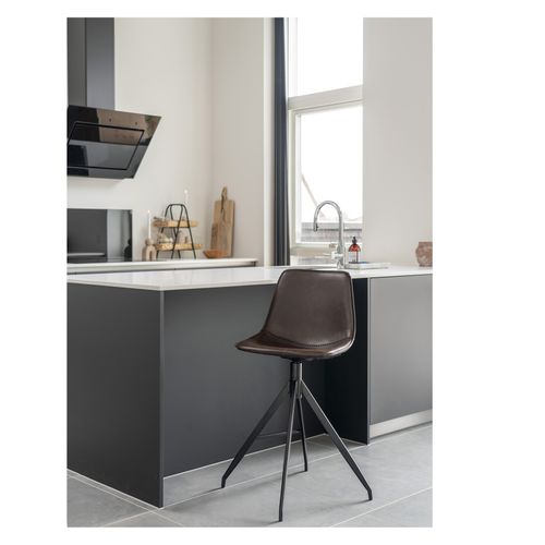 Andy-tabouret De Bar En Cuir Synthétique Marron (x2)