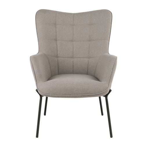 Boris-fauteuil Vintage  En Tissu Bouclé Taupe
