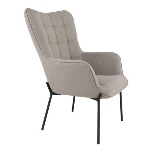 Boris-fauteuil Vintage  En Tissu Bouclé Taupe