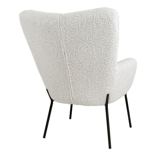 Boris-fauteuil Vintage  En Tissu Bouclé Écru