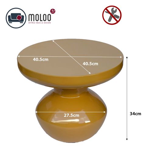 Lou-table Basse D'appoint Acier Laqué Mustard