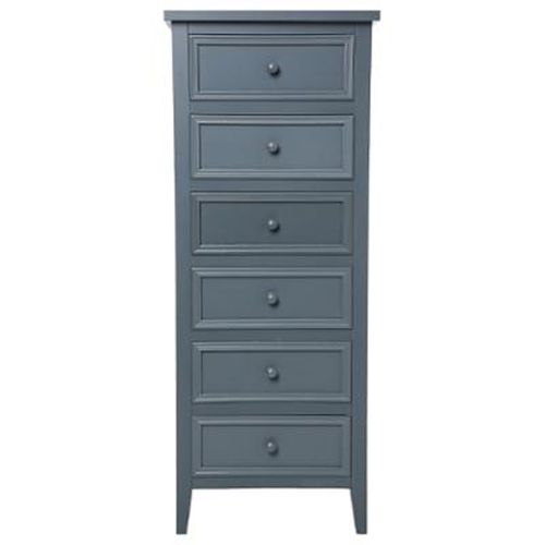 Chiffonnier De 6 Tiroirs En Bois Gris Foncé - Dim : L45 X L30 X H113 Cm