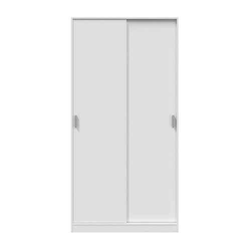 Armoire Avec 2 Portes Coulissantes Coloris Blanc - L 100 Cm X H 200 X P 50 Cm