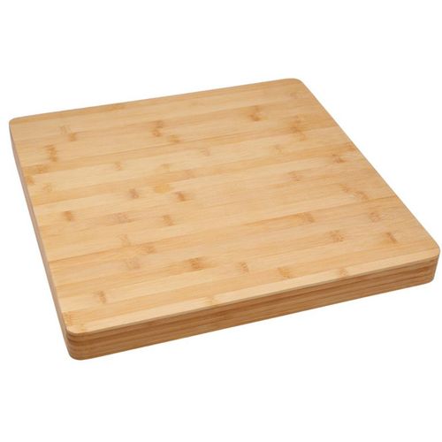 Planche à Découper En Bambou, Coloris Naturel - Dim : L.37 X L.37 X H.3.50 Cm